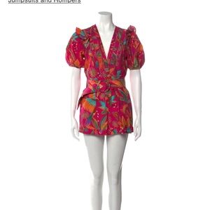 NWT Farm Rio printed v neck romper